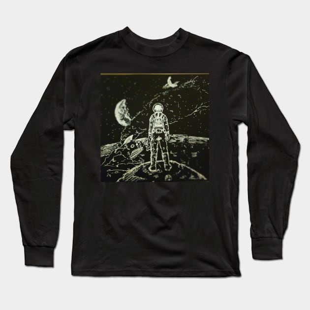 Grounded Astronaut Long Sleeve T-Shirt by DiebelArt